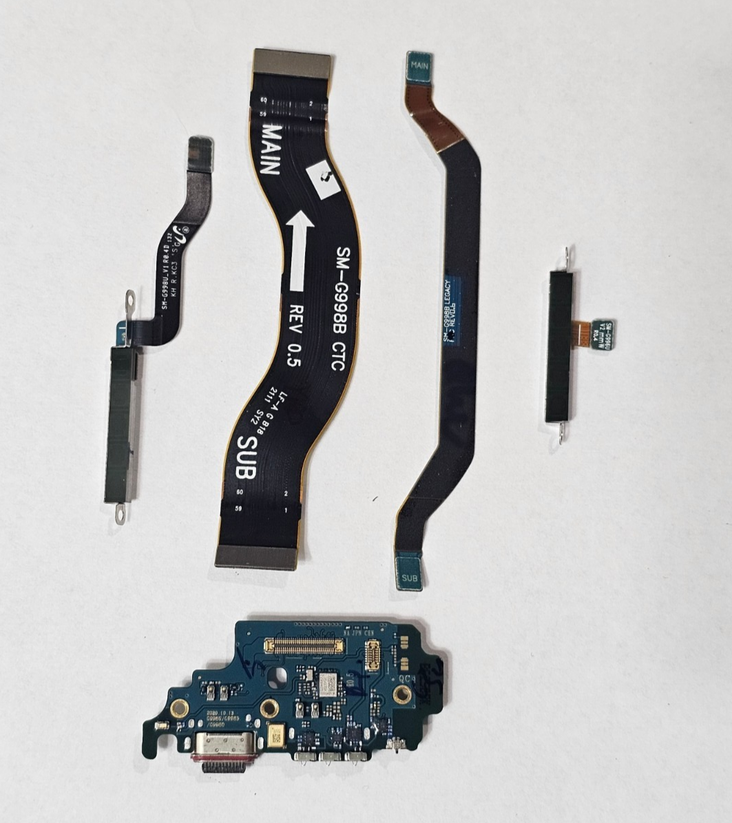 Samsung Galaxy S21 Ultra 5G G998U Charging Port Sub-Board with 2 Flex Cables & mmWave Antenna