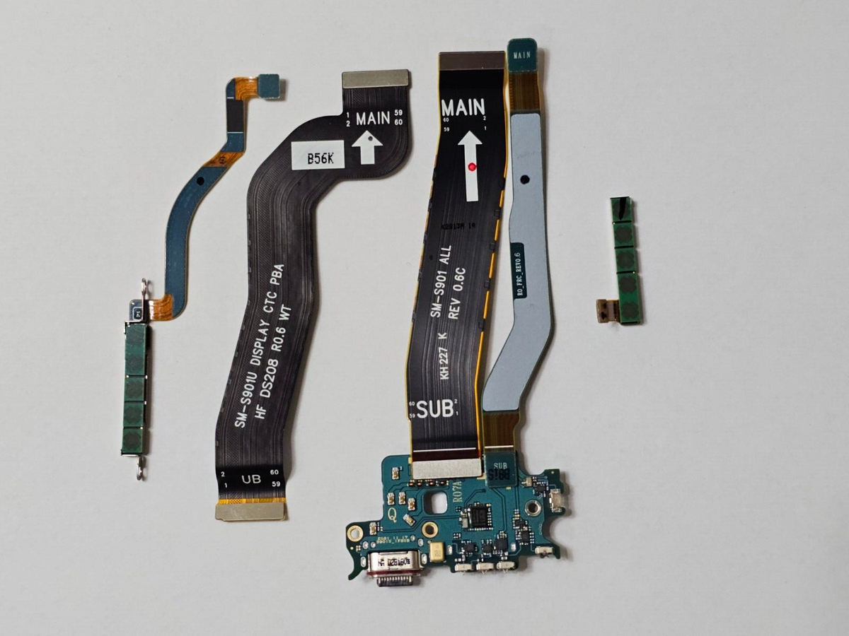 Samsung Galaxy S22 S901U Charging Port Sub-Board with 3 Flex Cables & mmWave Antenna