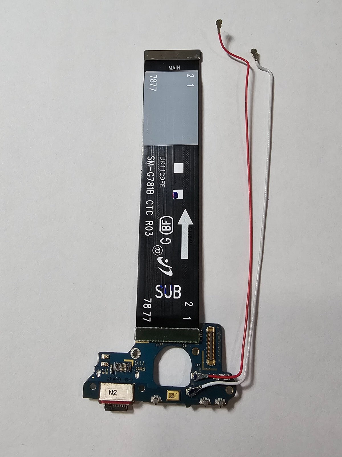 Samsung Galaxy S20 FE 5G G781U Charging Port Sub-Board with Flex & Coax Cables