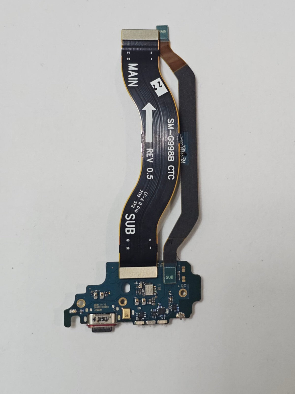 Samsung Galaxy S21 Ultra 5G G998U Charging Port Sub-Board with 2 Flex Cables & mmWave Antenna