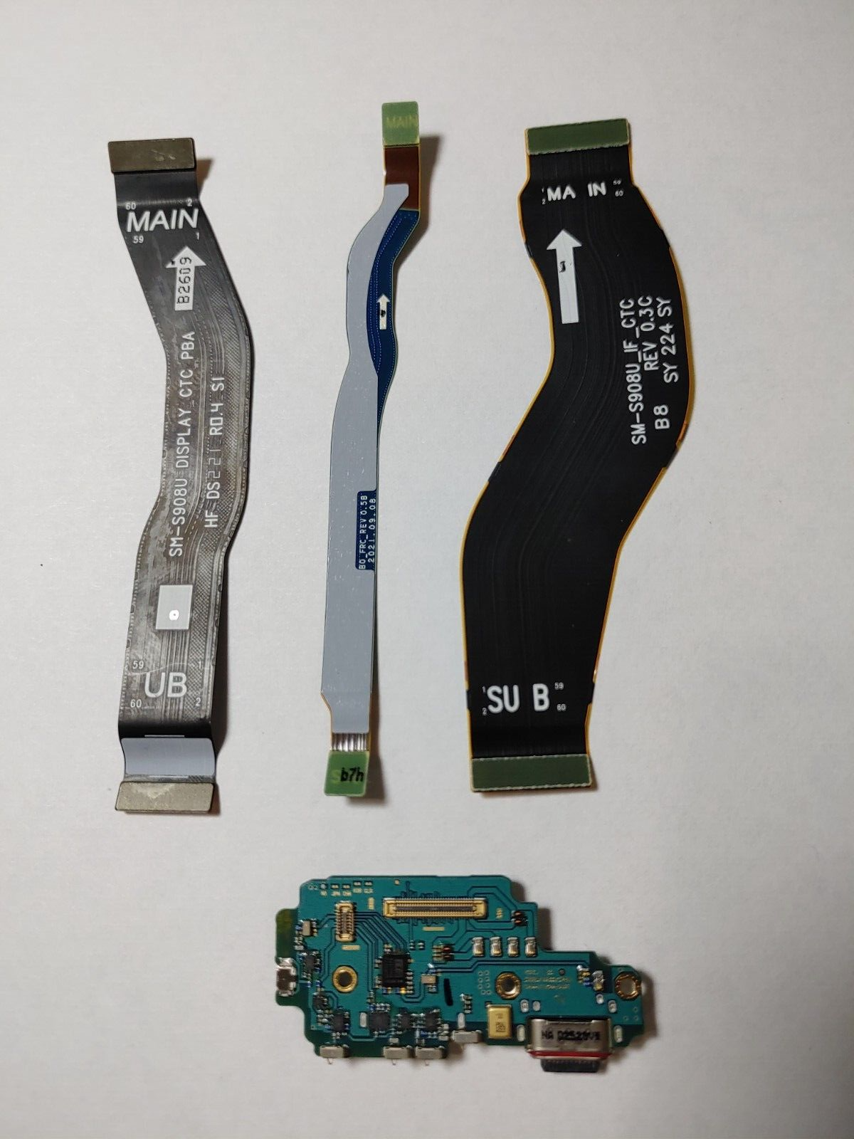 Samsung Galaxy S22 Ultra S908U Charging Port Sub-Board with 3 Flex Cables