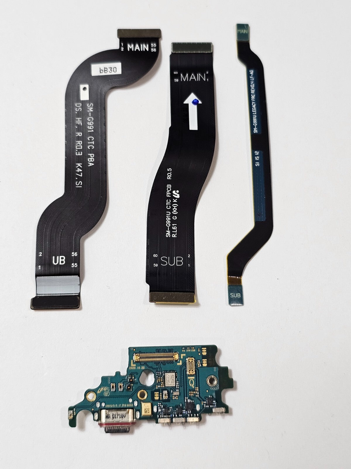 Samsung Galaxy S21 5G G991U Charging Port Sub-Board with 3 Flex Cables