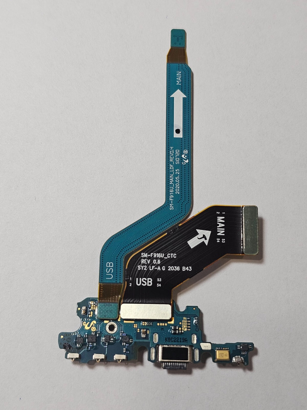 Samsung Galaxy Z Fold2 5G F916U Charging Port Sub-Board with 2 Flex Cables